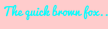 Image with Font Color 00FFFF and Background Color FFCCCC